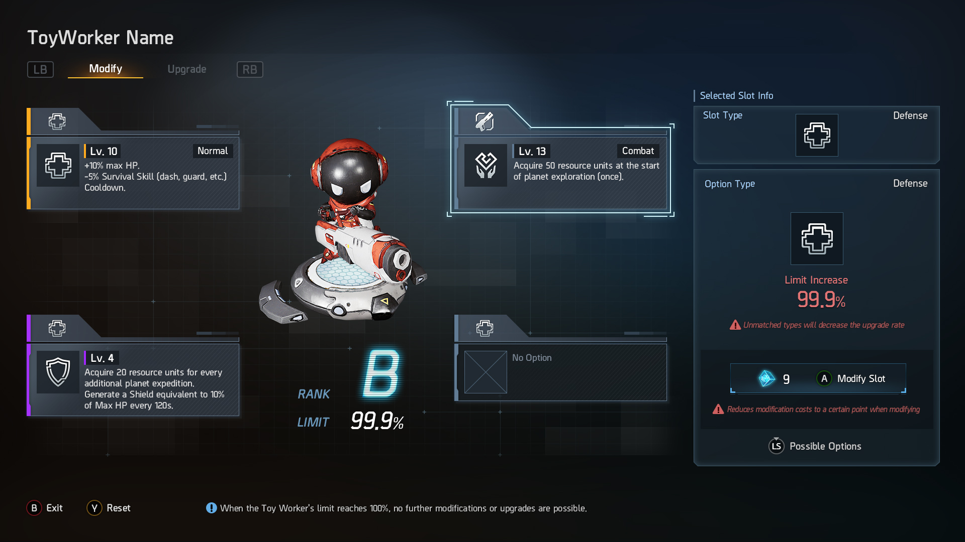 Toyworker Skill Upgrade UI